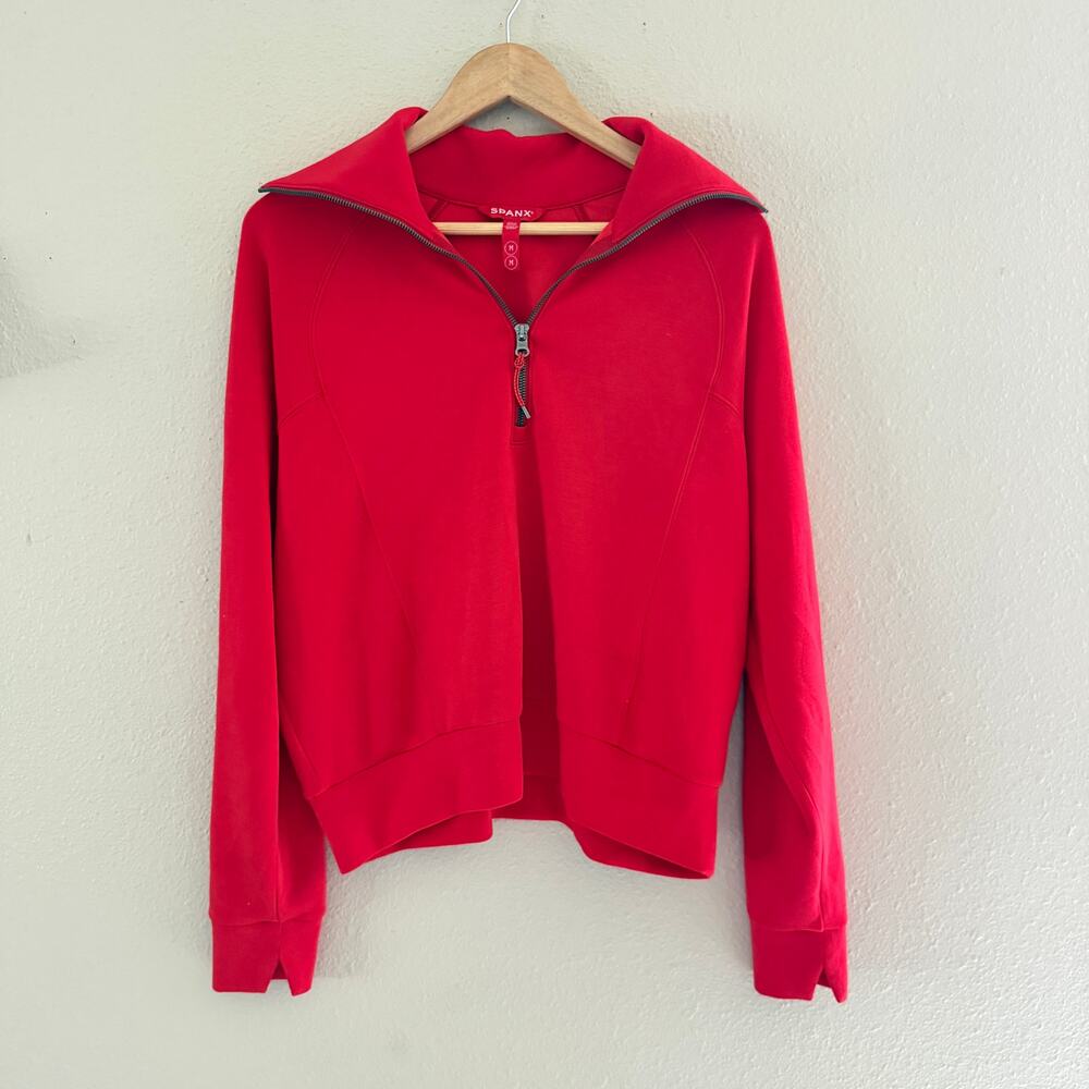 Spanx AirEssentials Half Zip Sweater in Red - Picture 8 of 8